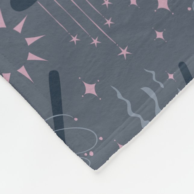 Witchy Halloween Cauldron Magic Fleece Blanket (Corner)