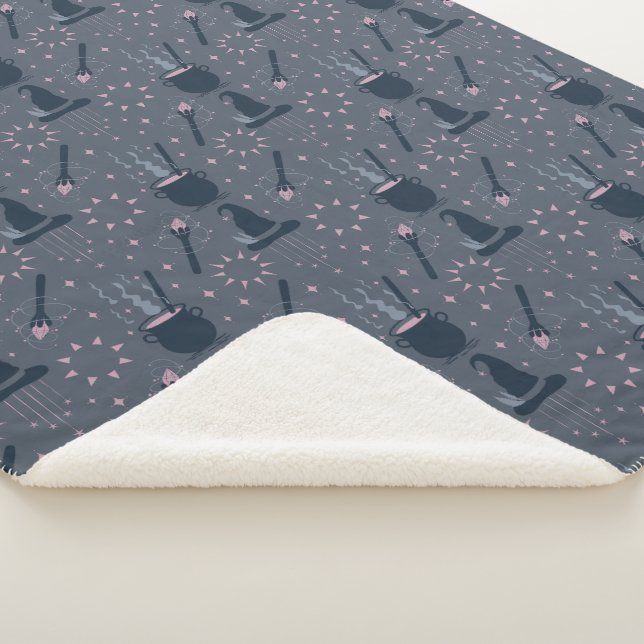 Witchy Halloween Cauldron Magic Sherpa Blanket (3/4)