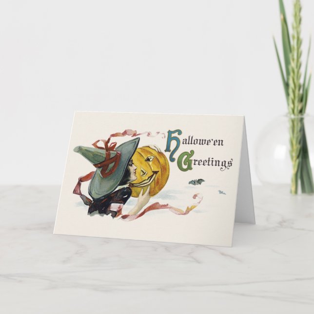 Witchy Halloween Greetings Card (Front)