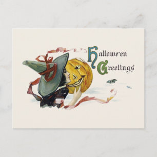 Witchy Halloween Greetings Postcard