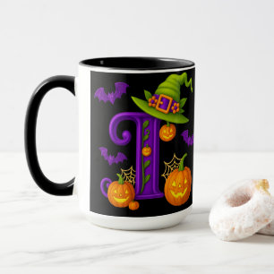 Witchy Halloween Initial “I” Mug