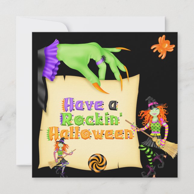 Witchy Halloween Invitation (Front)