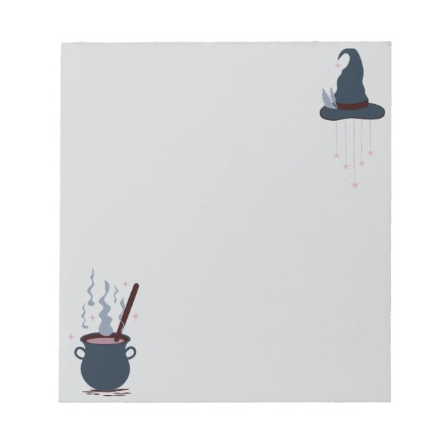Witchy Halloween - Magic Hat & Cauldron  Notepad (Front)