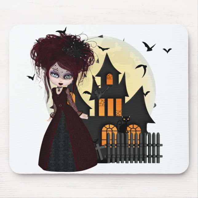Witchy Halloween Mouse Mat (Front)
