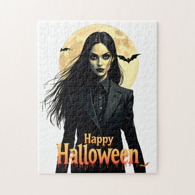 Witchy Halloween Night Jigsaw Puzzle (Vertical)