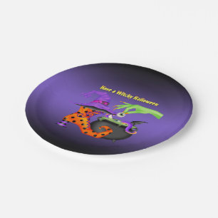 Witchy Halloween Paper Party Plate