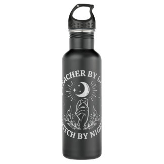 Witchy Halloween, Teacher By Day Witch By Night 710 Ml Water Bottle