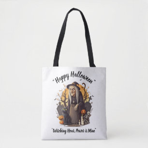 Witchy Halloween Vibes - Black- T-Shirt 🎃👻 Tote Bag