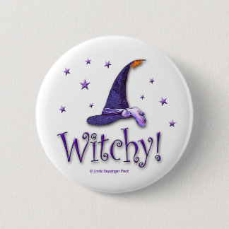 Witchy Hat 6 Cm Round Badge