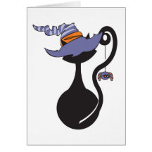 Witchy Kitty in Purple Hat Card