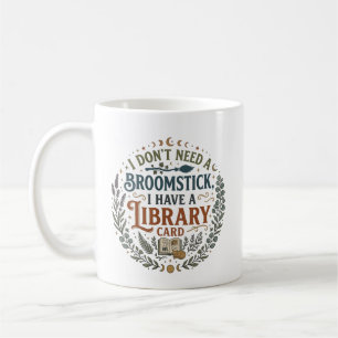 Witchy Librarian Library Card Book Lover Coffee Mug