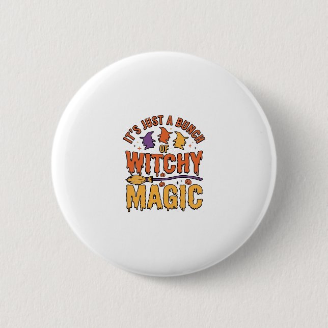 Witchy Magic Halloween Typography Design_1 6 Cm Round Badge (Front)