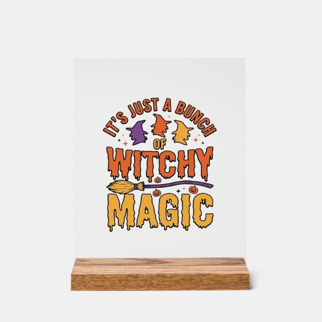 Witchy Magic Halloween Typography Design_1 Acrylic Sign (Front)