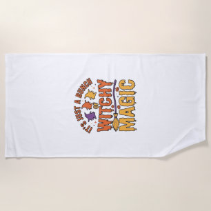 Witchy Magic Halloween Typography Design_1 Beach Towel