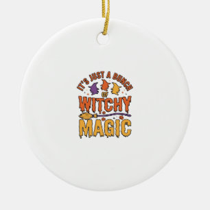 Witchy Magic Halloween Typography Design_1 Ceramic Tree Decoration