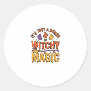 Witchy Magic Halloween Typography Design_1 Classic Round Sticker