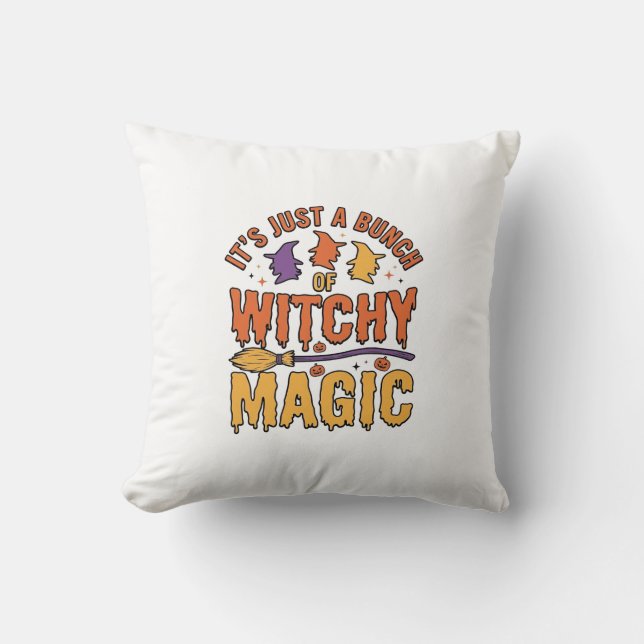 Witchy Magic Halloween Typography Design_1 Cushion (Front)