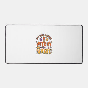 Witchy Magic Halloween Typography Design_1 Desk Mat