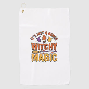 Witchy Magic Halloween Typography Design_1 Golf Towel