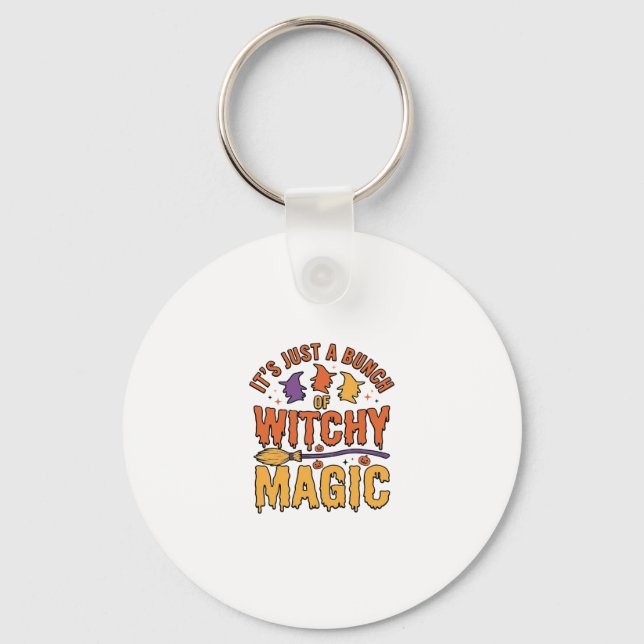 Witchy Magic Halloween Typography Design_1 Key Ring (Front)
