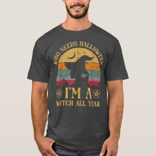 Witchy Magic Spooky Witches Broomstick  T-Shirt