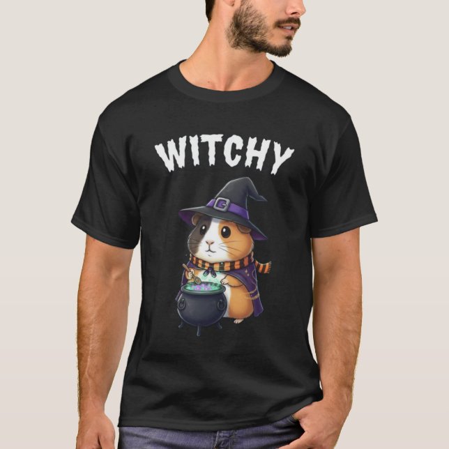 Witchy – Magical Guinea Pig Halloween Shirt (Front)