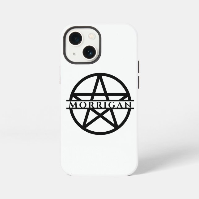 Witchy Monogram Pentagram Monochrome Name iPhone Case (Back)