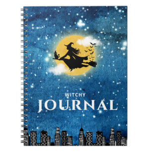 Witchy Moonlight Lined Journal Spiral Notebook