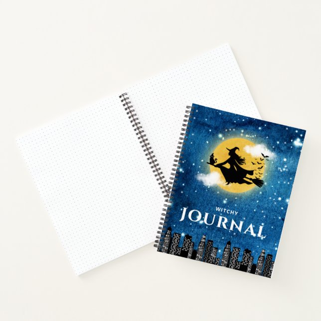 Witchy Moonlight Lined Journal Spiral Notebook  (Inside)