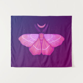 Witchy Moth Butterfly Purple Magical Insect Tapestry