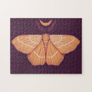 Witchy Moth Moon Magical Butterfly Cottagecore Jigsaw Puzzle