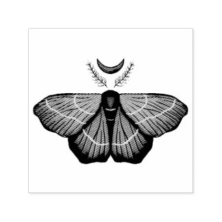 Witchy Moth Moon Magical Insect Cottagecore Self-inking Stamp