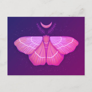 Witchy Moth - Purple Magical Butterfly Fantasy Postcard