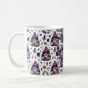 Witchy Mushroom Cottage Halloween Pattern Coffee Mug