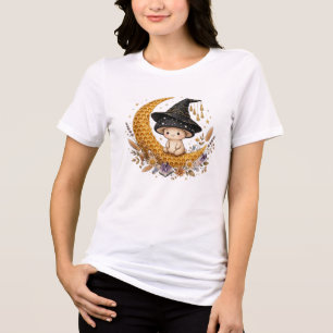 Witchy Mushroom Moon - Honeycomb Boho Tri-Blend Shirt
