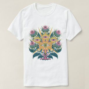 Witchy Occult Botanical Graphic for black apparel  T-Shirt
