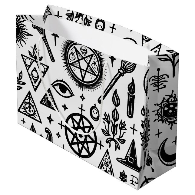 Witchy Occult Symbols Gift Bag (Back Angled)