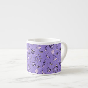 Witchy Occult Symbols Pattern - Mystical Magical Espresso Cup