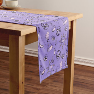 Witchy Occult Symbols Pattern - Mystical Magical Short Table Runner