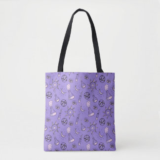 Witchy Occult Symbols Pattern - Mystical Magical Tote Bag