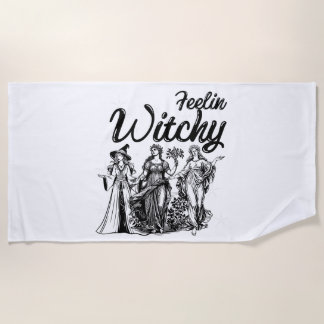 Witchy October Vibes T-shirt Halloween Tee Beach Towel