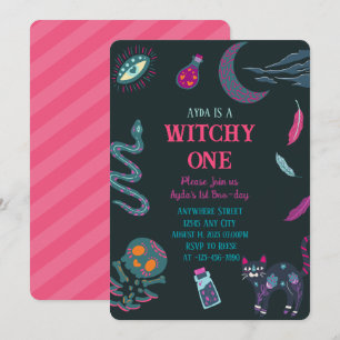 Witchy One 1st birthday halloween Invitation