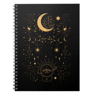 Witchy Pastel Goth Crescent Notebook