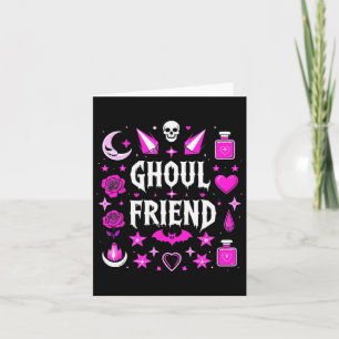 Witchy Pink Ghoul Friend Halloween Collage Womens Card