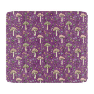 Witchy Plum Purple Fungi Gothic Kitchen Decor Gift Cutting Board