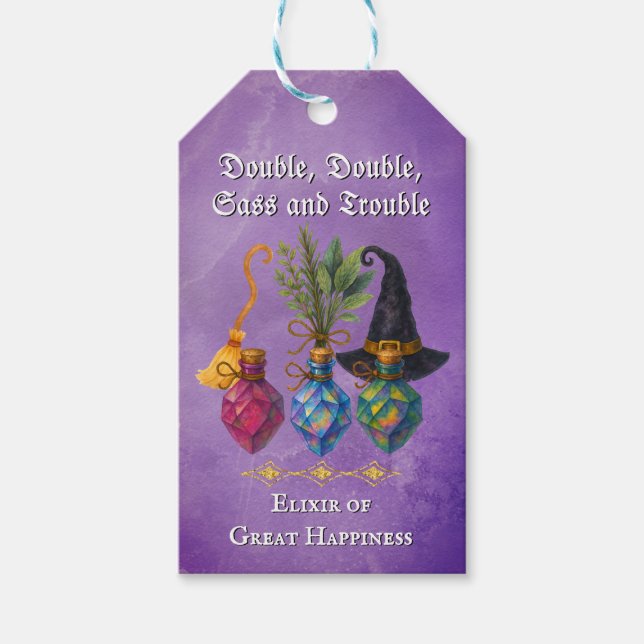 Witchy Potion Gift Tag – Halloween Elixir Party (Front)
