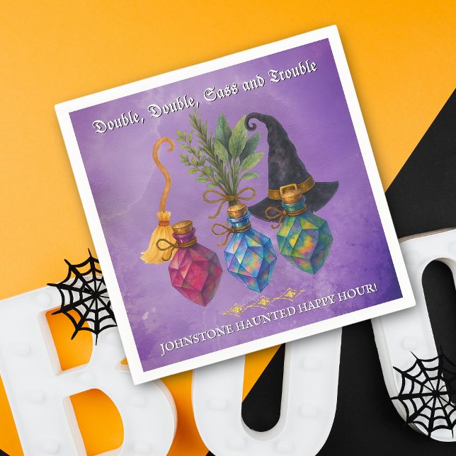 Witchy Potion Party – Halloween Elixir Napkin (Witchy elixirs and potions cocktail napkins)