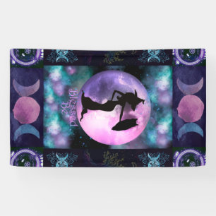 Witchy Purple, Book of shadows, Witch Owl Moon Banner