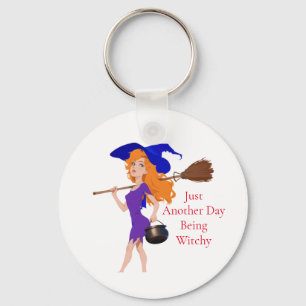 Witchy Redhead Thunder_Cove  Key Ring
