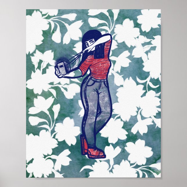 Witchy Rose Modern Witch Pagan Roses Poster (Front)